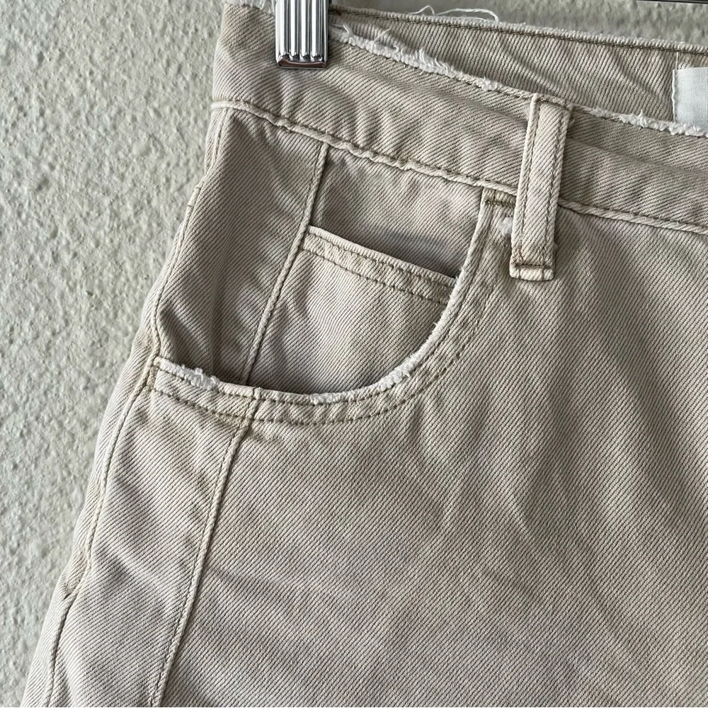 Bridge by GLY Mom Cuffed Shorts Womens 24 Tan Mid Rise Distressed Khaki Boho - Picture 6 of 15